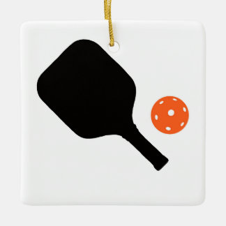 Adorno De Cerámica Pickleball paddle & orange ball