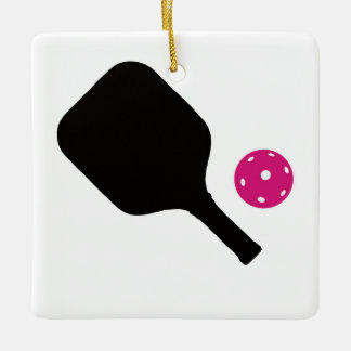 Adorno De Cerámica Pickleball paddle & pink ball