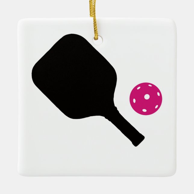 Adorno De Cerámica Pickleball paddle & pink ball (Anverso)
