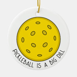 Adorno De Cerámica Pickleball Pun Navidad