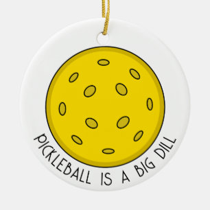Adorno De Cerámica Pickleball Pun Navidad