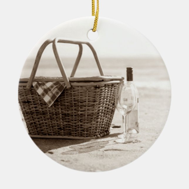 ADORNO DE CERÁMICA **PICNIC DE PLAYA** ORNAMIENTO DE NAVIDAD (Frente)
