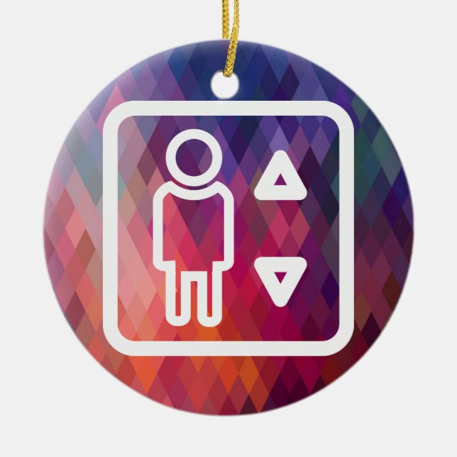 Adorno De Cerámica Pictograma de los técnicos del elevador (Frente)