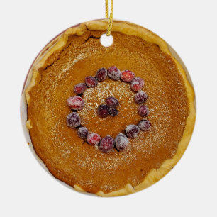 Adorno De Cerámica Pie de calabaza con Navidades de fresas
