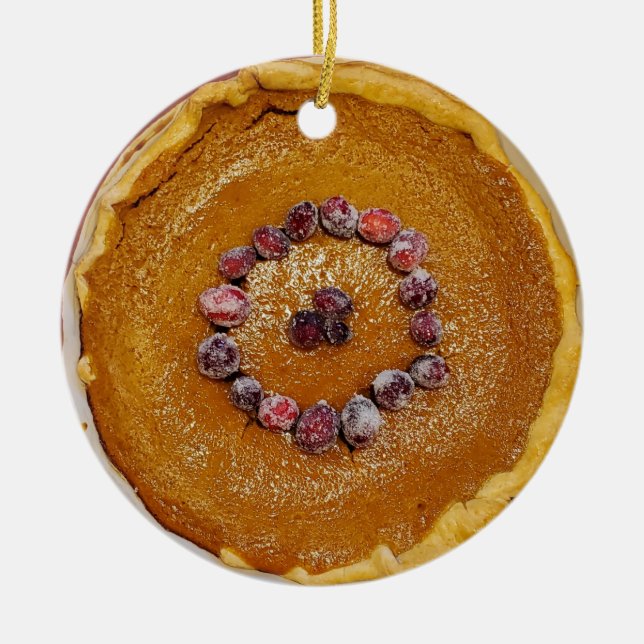 Adorno De Cerámica Pie de calabaza con Navidades de fresas (Frente)