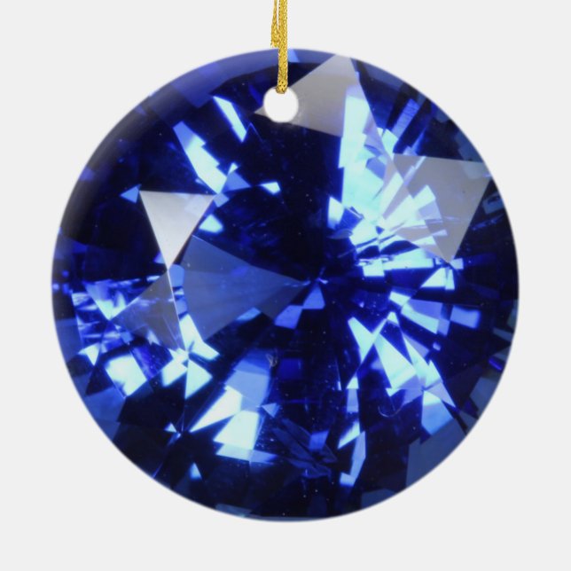Adorno De Cerámica Piedra preciosa azul marino septiembre Birthstone (Atrás)