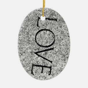 Adorno De Cerámica Piedra tallada con "amor"
