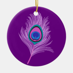 Adorno De Cerámica Piel de pavo real orquídea sobre morado anquilosad