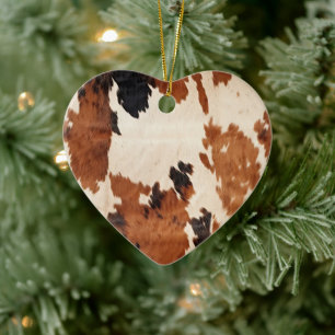 Adorno De Cerámica Piel de vaca blanco negro marrón occidental