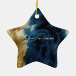 Adorno De Cerámica Piel de vaca de oro azul