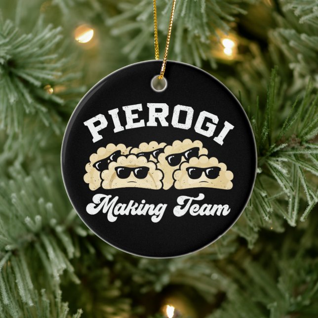 Adorno De Cerámica Pierogi Making Team Pierogi Maker Food Polaco (Árbol)
