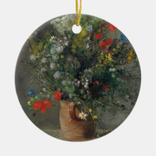 Adorno De Cerámica Pierre-Auguste Renoir - Flores en un jarrón 1866