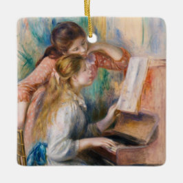 Adorno De Cerámica Pierre Auguste Renoir - Jóvenes Chicas en el piano