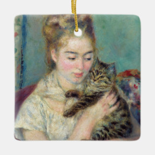 Adorno De Cerámica Pierre-Auguste Renoir - Mujer con un gato