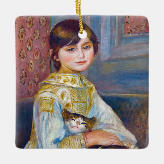 Adorno De Cerámica Pierre-Auguste Renoir - Niño con gato (Anverso)