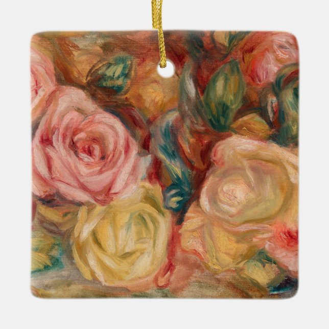 Adorno De Cerámica Pierre-Auguste Renoir - Rosas (Anverso)