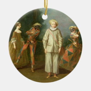 Adorno De Cerámica Pierrot y Harlequin