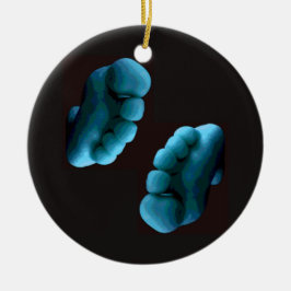 Adorno De Cerámica Pies azules