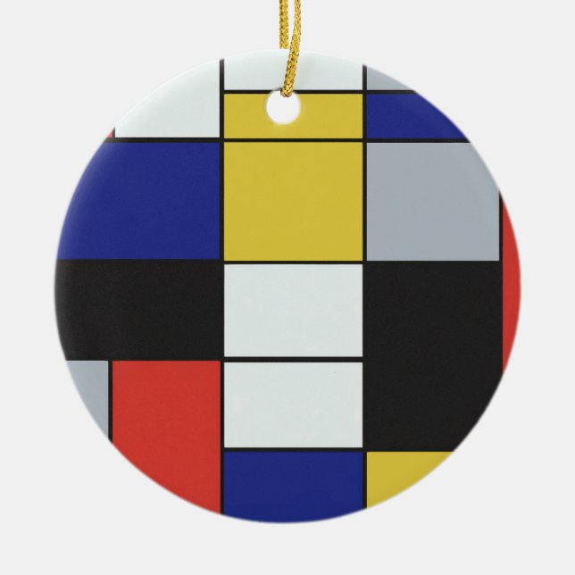 Adorno De Cerámica Piet Mondrian - Resumen geométrico de la composici (Frente)