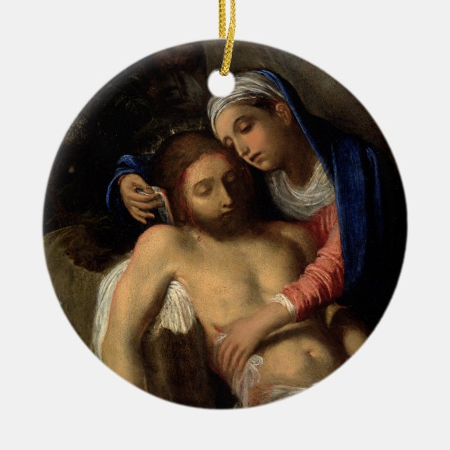 Adorno De Cerámica Pietà (María y Jesús) (por Adam Elsheimer) (Frente)