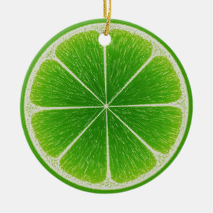 Adorno De Cerámica Pieza De Fruta De Cítrico Verde