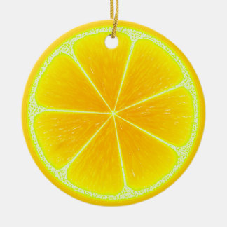 Adorno De Cerámica Pieza De Fruta De Limón Amarillo