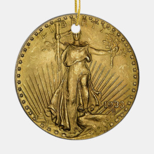 ADORNO DE CERÁMICA PIEZA DE ORO DE $20
