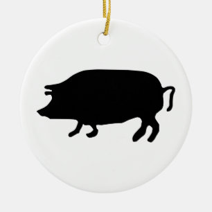 Adorno De Cerámica Pig Silhouette