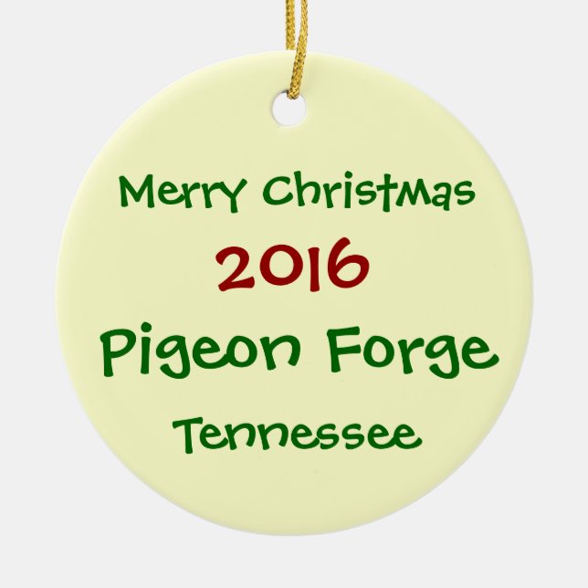 ADORNO DE CERÁMICA PIGEON FORGE TENNESSEE HOLIDAY CHRISTMAS ORNAMENTE (Frente)