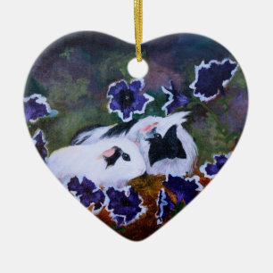 Adorno De Cerámica Piggies en el jardín