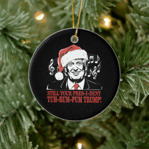 Adorno De Cerámica Pijama divertido de Navidad del presidente Trump f