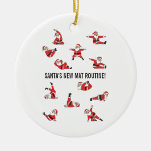 Adorno De Cerámica Pilates Santa Reformer Navidad