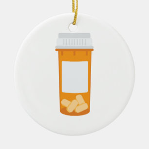 Adorno De Cerámica Pill Bottle