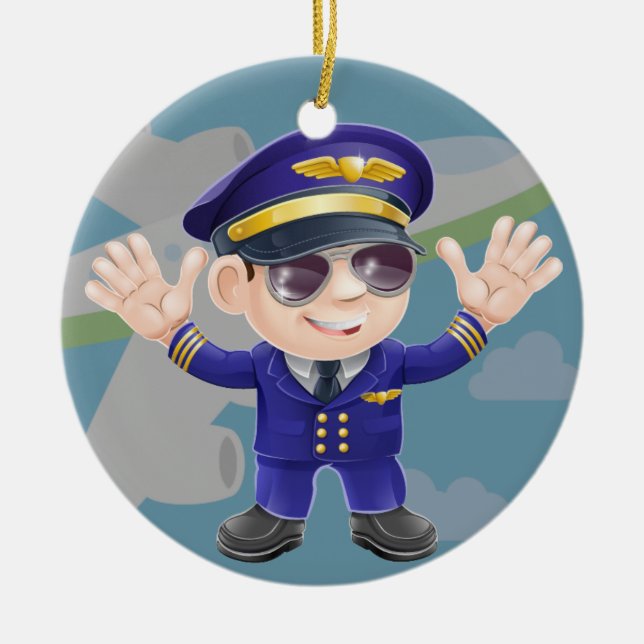 Adorno De Cerámica Piloto de aerolíneas - SRF (Frente)