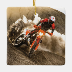Adorno De Cerámica Piloto de Motocross