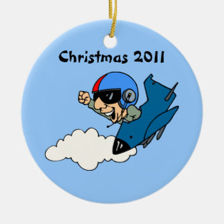 Adorno De Cerámica Piloto Militar En Navidades De Jet