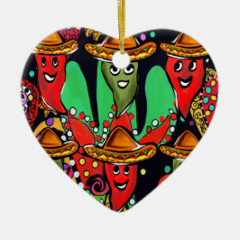 Adorno De Cerámica Pimientos del Cinco de Mayo
