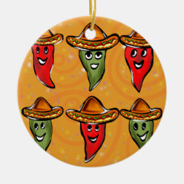 Adorno De Cerámica Pimientos del Cinco de Mayo