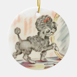 Adorno De Cerámica Pimito de perro de caniche