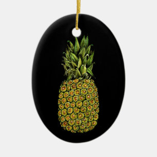 Adorno De Cerámica Piña linda del arte de la acuarela