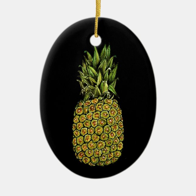 Adorno De Cerámica Piña linda del arte de la acuarela (Frente)