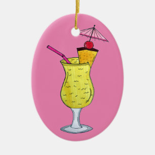 Adorno De Cerámica Pina Piña Colada Cóctel de piña puertorriqueña