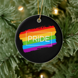 Adorno De Cerámica Pincel de orgullo arcoiris