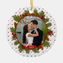 Adorno De Cerámica Pine Boughs Holly Navidades juntos foto