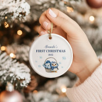 Pingüino Azul Personalizado Primera Navidad