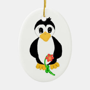 Adorno De Cerámica Pingüino bonito