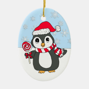 Adorno De Cerámica Pingüino caprichoso y capilar personalizado