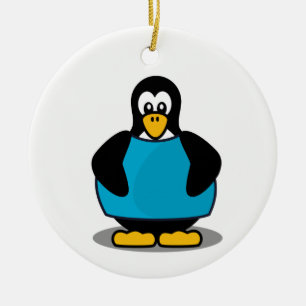 Adorno De Cerámica Pingüino con camisa