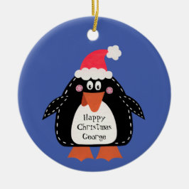 Adorno De Cerámica Pingüino Cute Personalizado