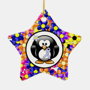 Adorno De Cerámica Pingüino De Cinta Periwinkle